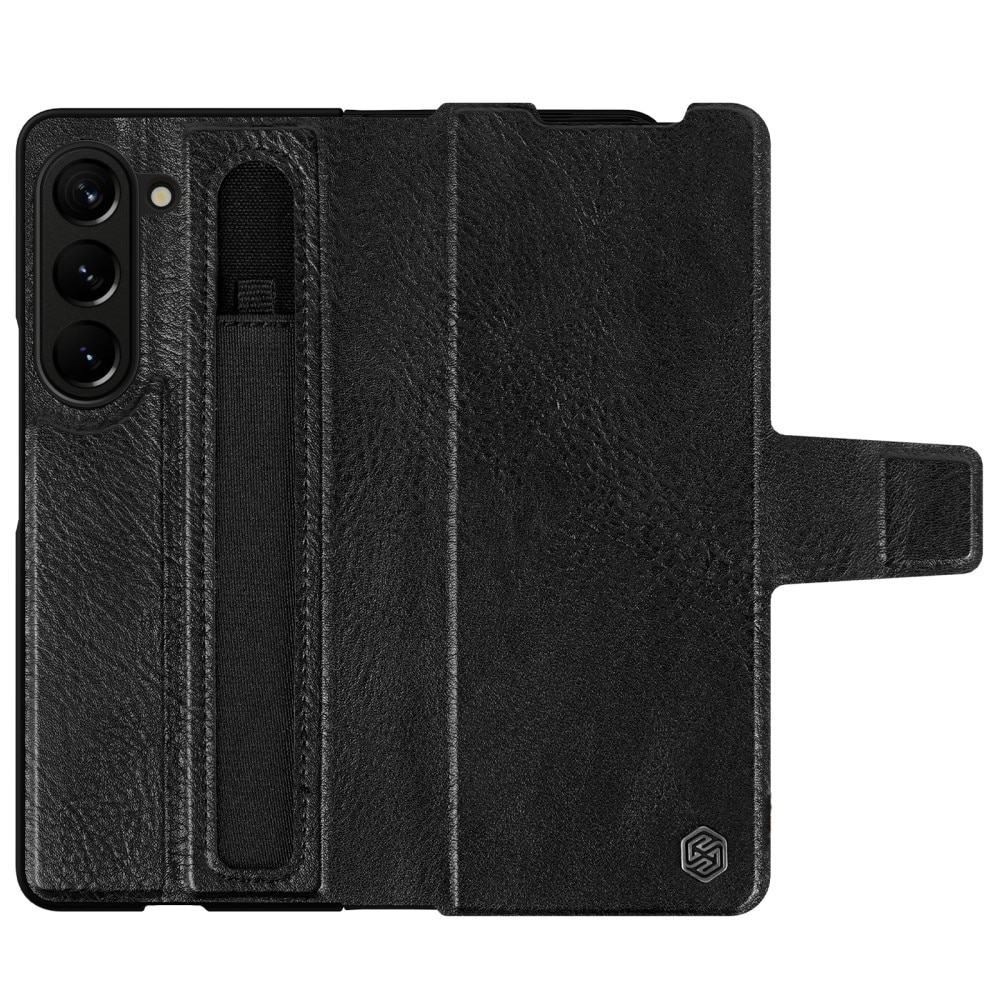 Leather Case with Pen Slot Samsung Galaxy Z Fold 5 zwart