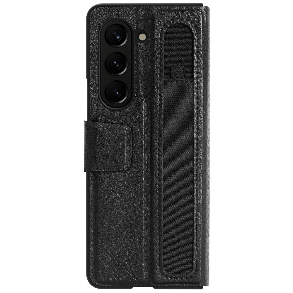 Leather Case with Pen Slot Samsung Galaxy Z Fold 5 zwart