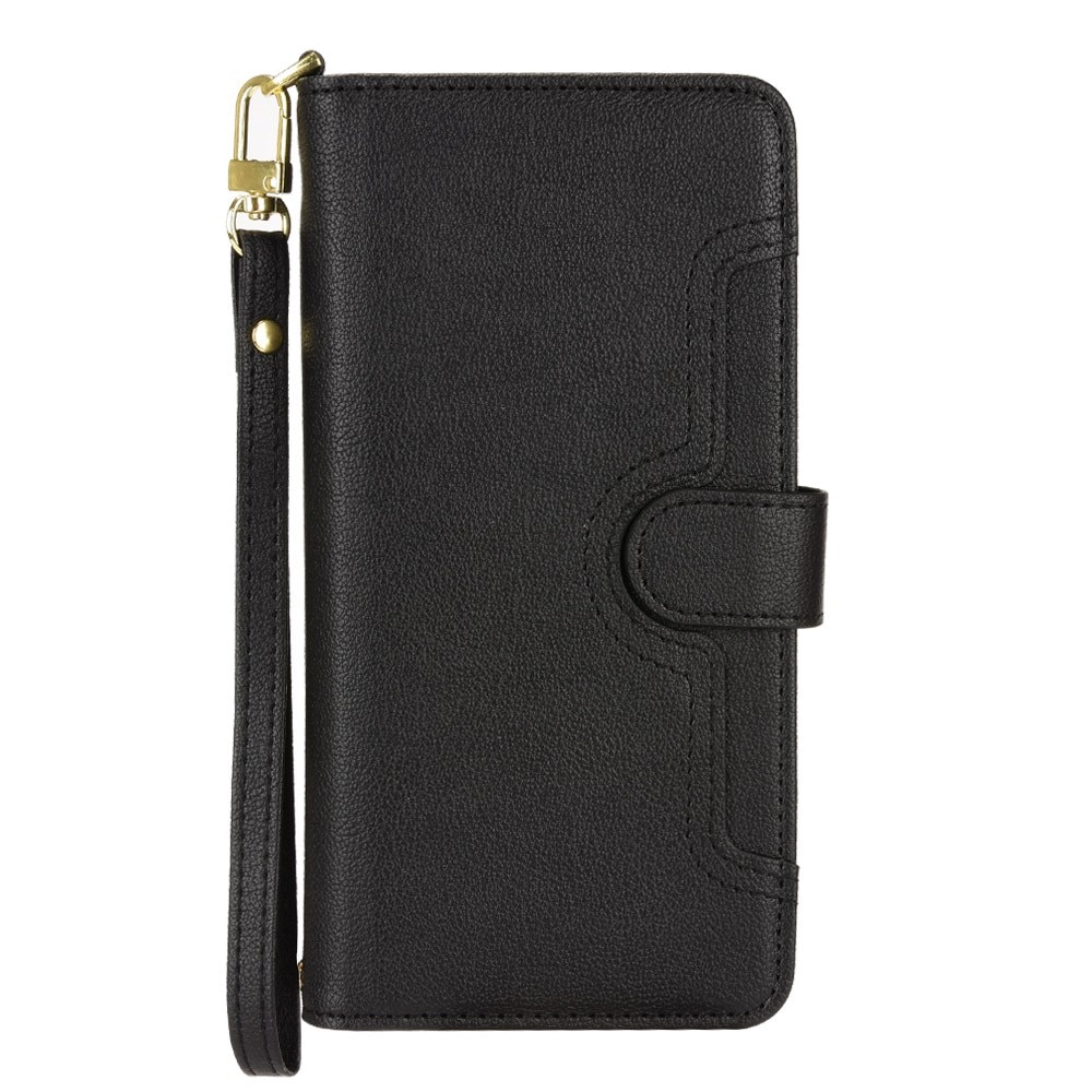 Sony Xperia 10 V Leren Bookcover hoesje Multi-Slot Rits zwart