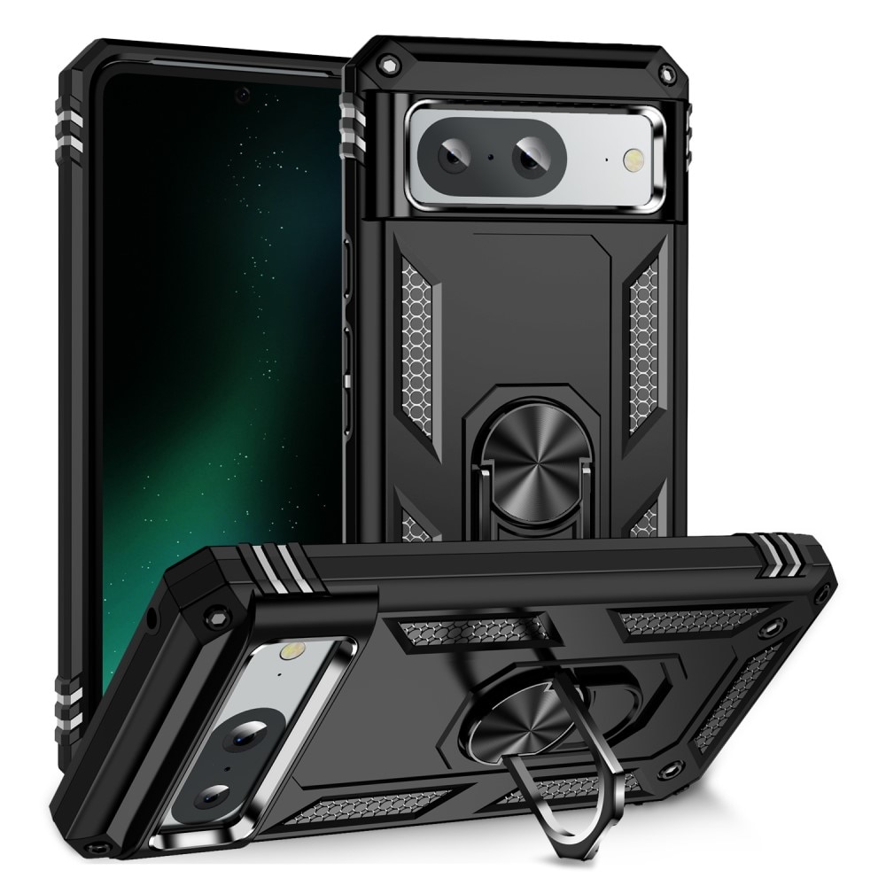 Google Pixel 8 Hybridcase Tech Ring zwart