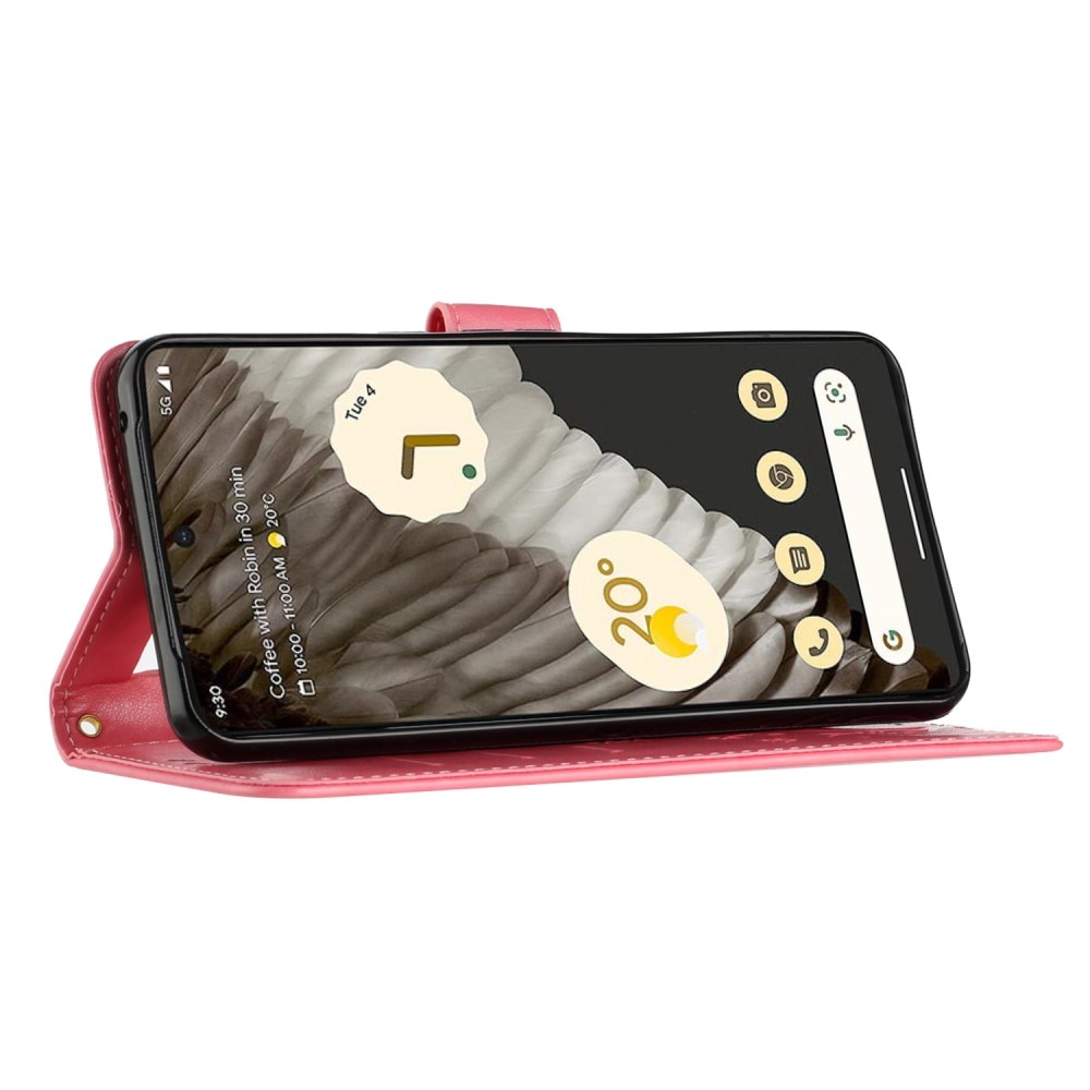Google Pixel 8 Pro Leren vlinderhoesje Roze