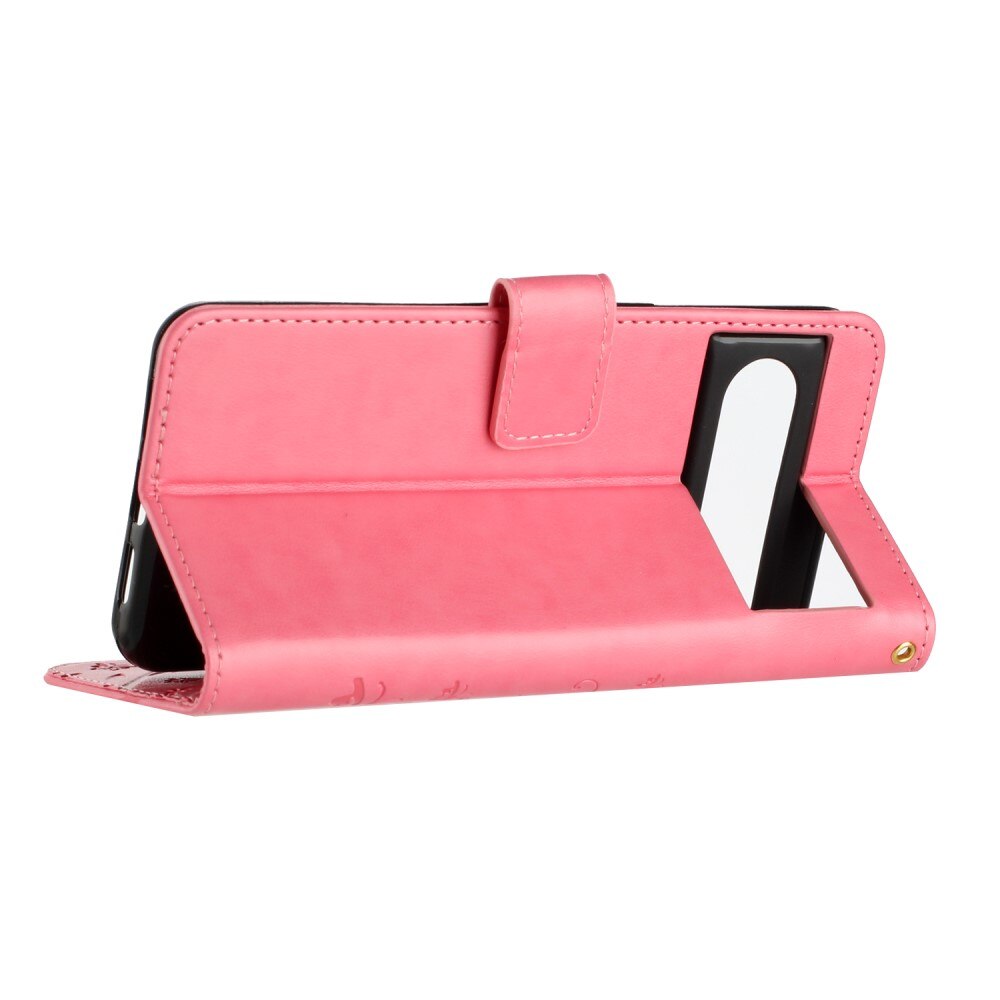Google Pixel 8 Pro Leren vlinderhoesje Roze