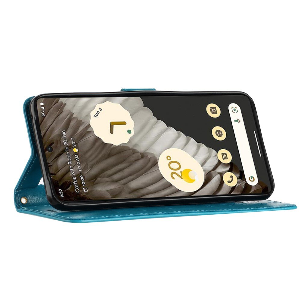Google Pixel 8 Pro Leren vlinderhoesje Blauw