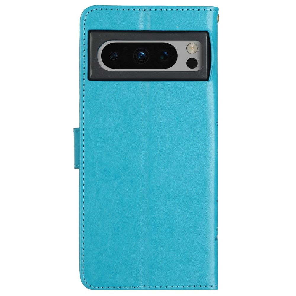 Google Pixel 8 Pro Leren vlinderhoesje blauw