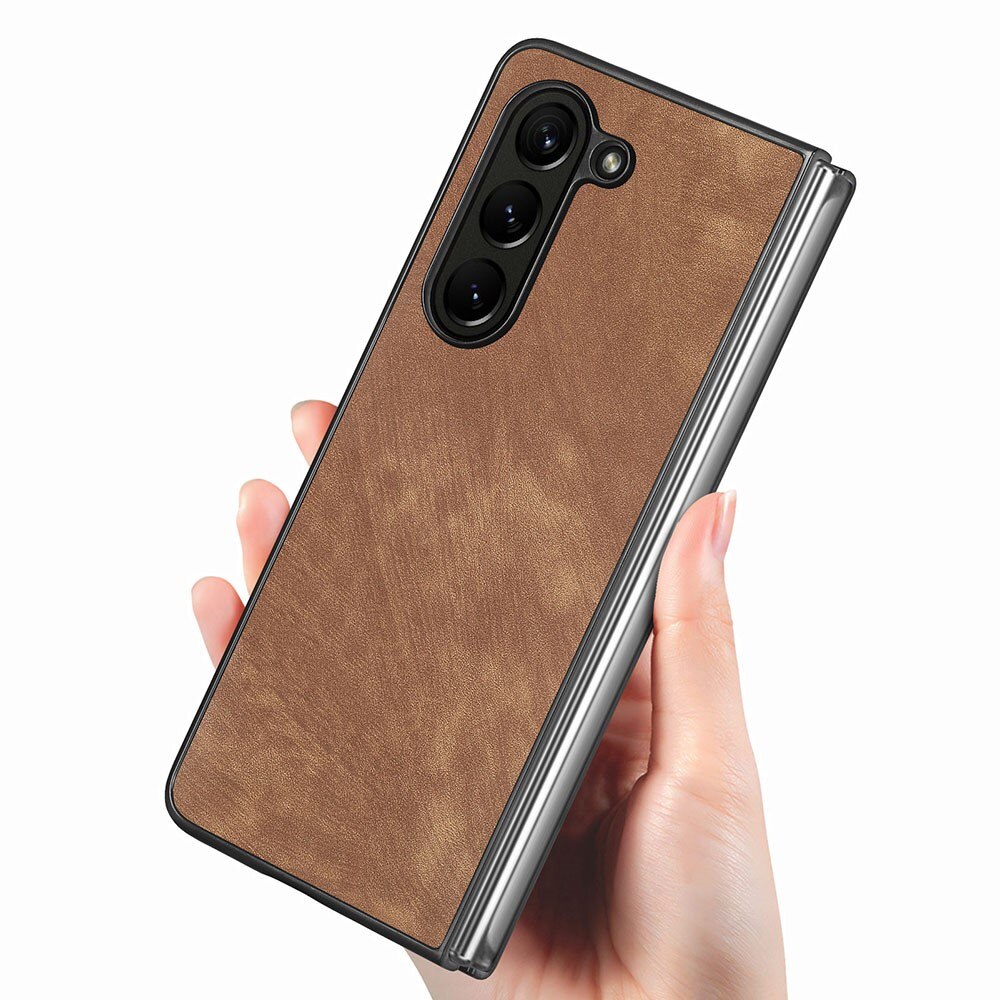 Samsung Galaxy Z Fold 5 Leren hoesje bruin