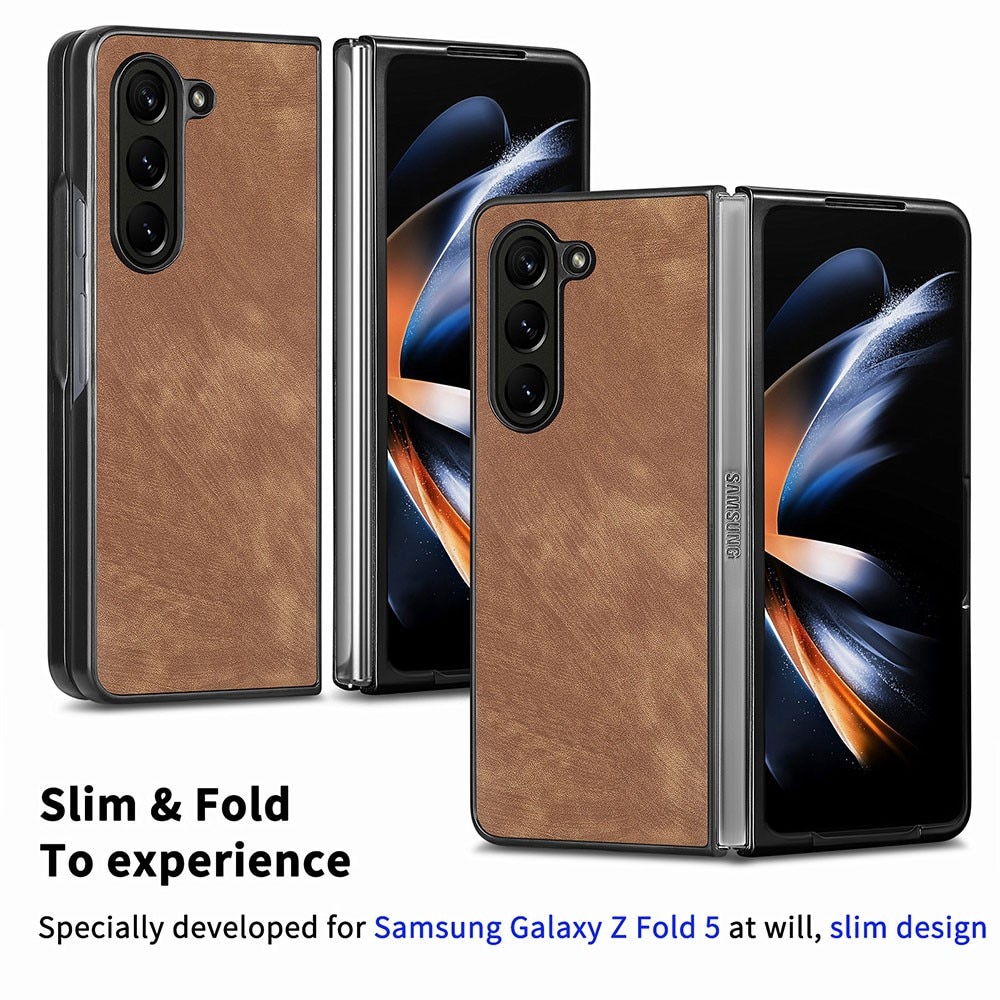 Samsung Galaxy Z Fold 5 Leren hoesje bruin