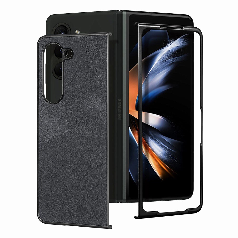 Samsung Galaxy Z Fold 5 Leren hoesje zwart