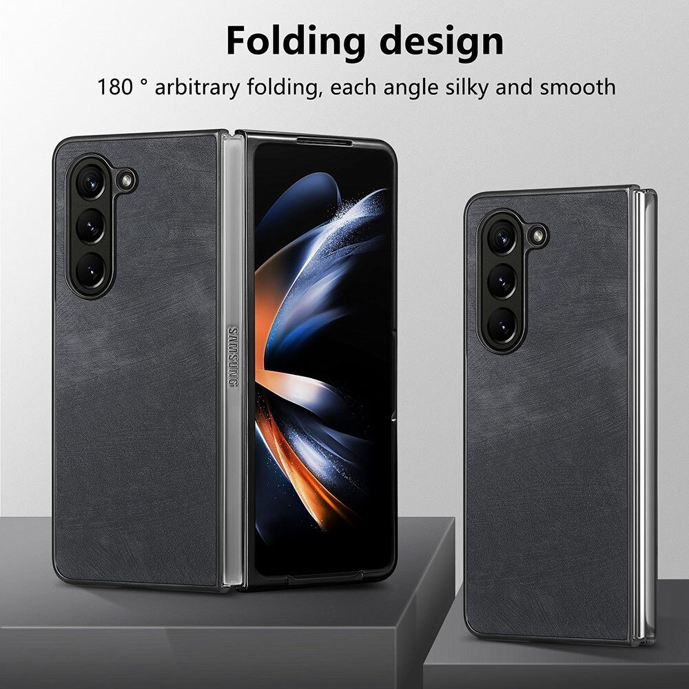 Samsung Galaxy Z Fold 5 Leren hoesje zwart