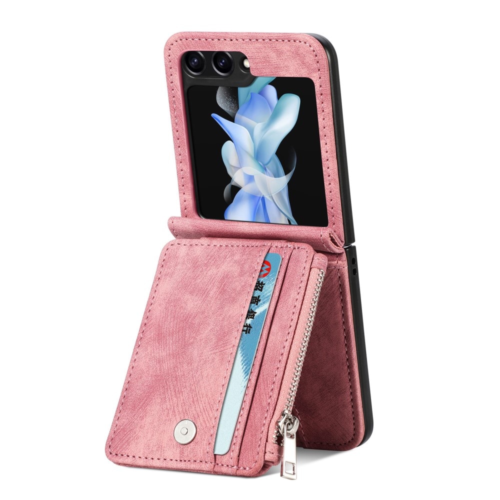 Samsung Galaxy Z Flip 5 Bookcover hoesje Multi-Slot Rits roze