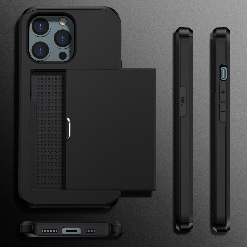 iPhone 15 Pro Max Hoesje met Cardslot zwart