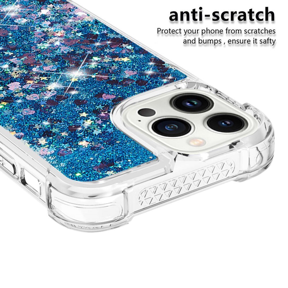 iPhone 15 Pro Glitter Powder TPU Hoesje blauw