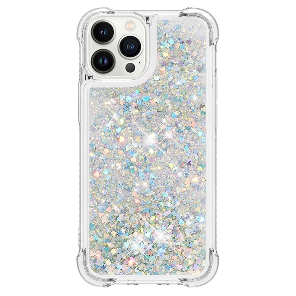 iPhone 15 Pro Glitter Powder TPU Hoesje zilver