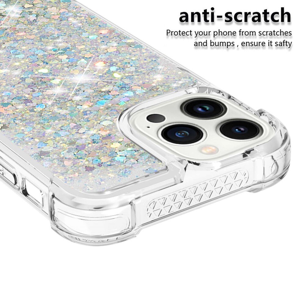 iPhone 15 Pro Glitter Powder TPU Hoesje zilver