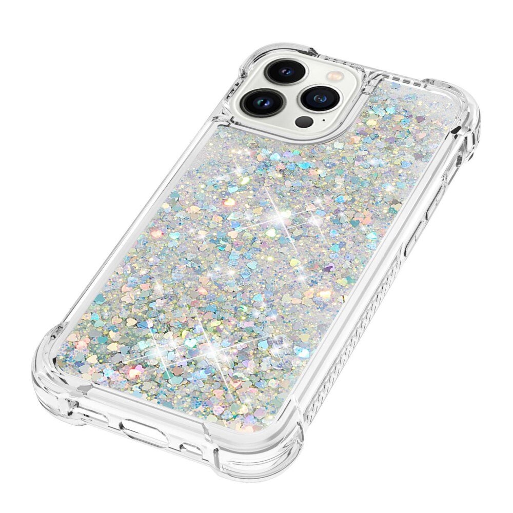 iPhone 15 Pro Glitter Powder TPU Hoesje zilver