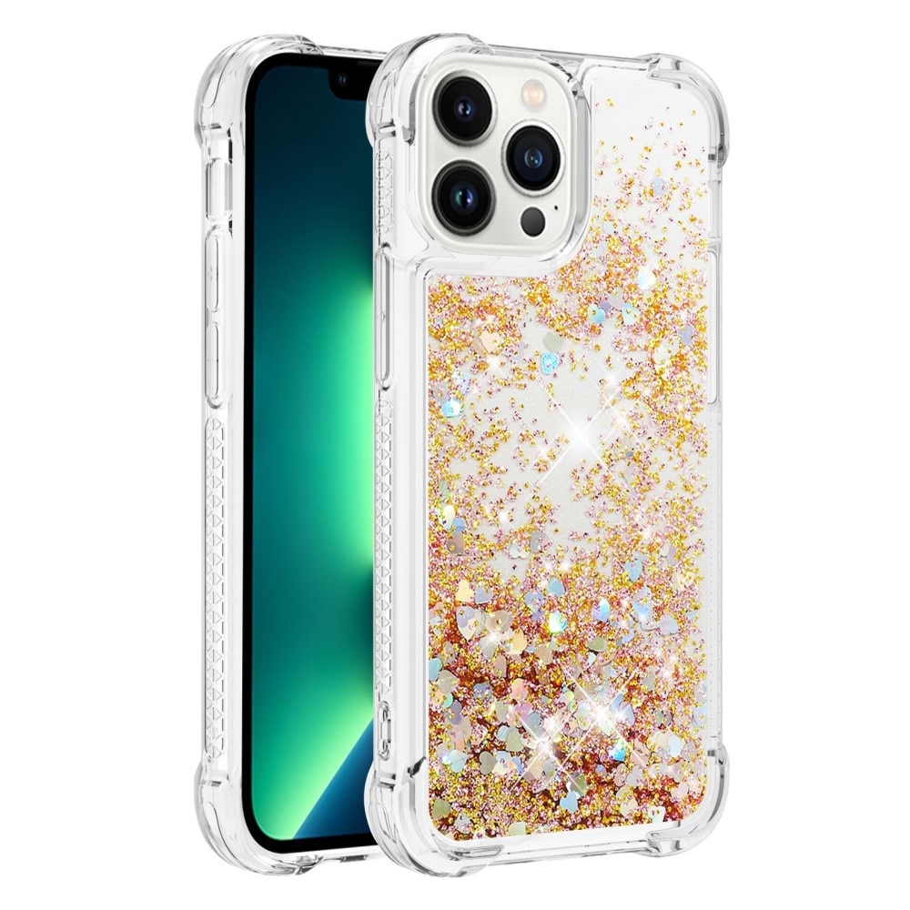 iPhone 15 Pro Glitter Powder TPU Hoesje goud