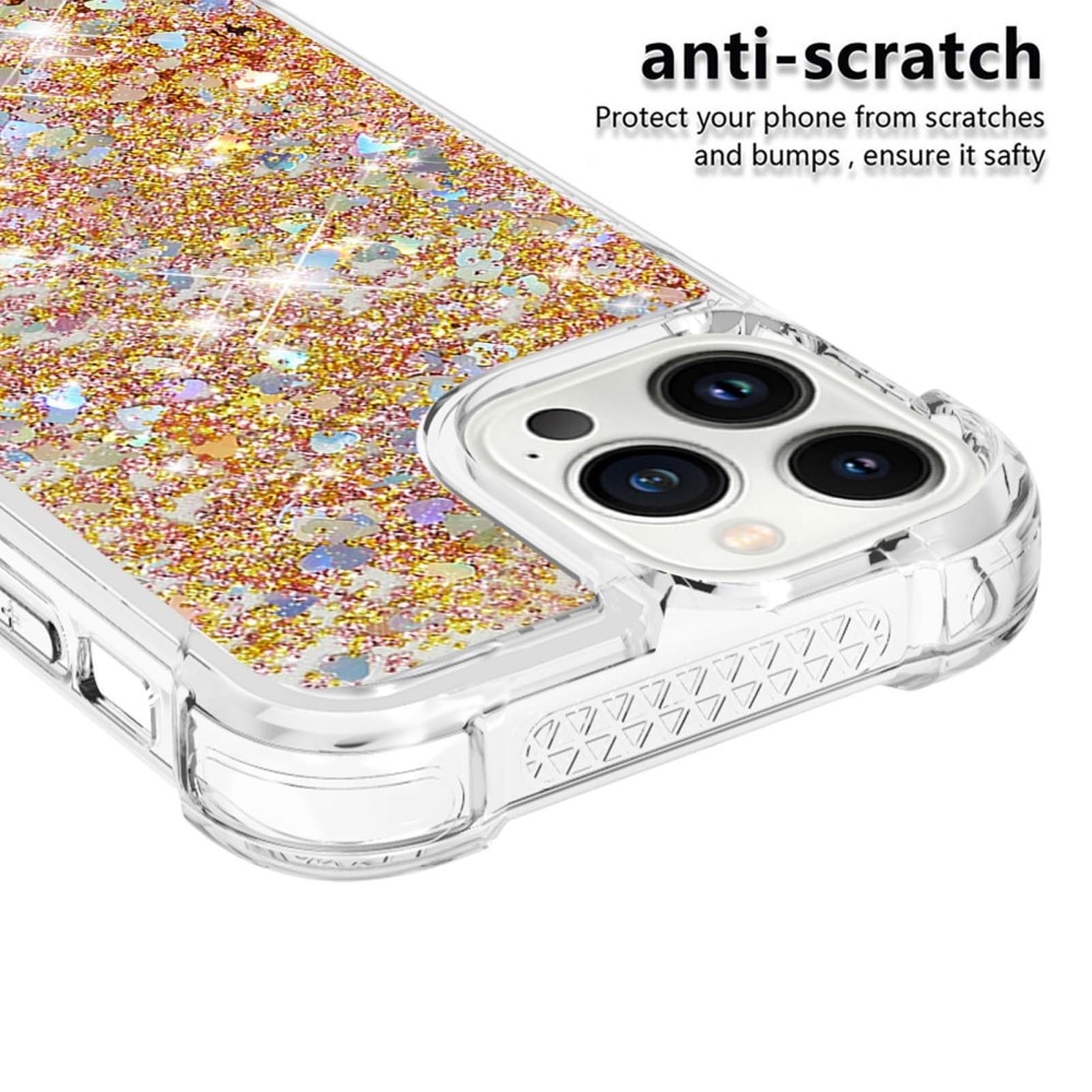 iPhone 15 Pro Glitter Powder TPU Hoesje goud