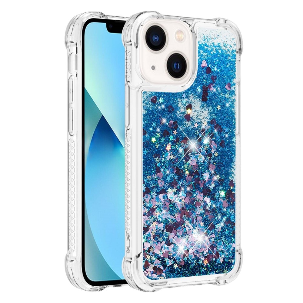 iPhone 15 Glitter Powder TPU Hoesje blauw