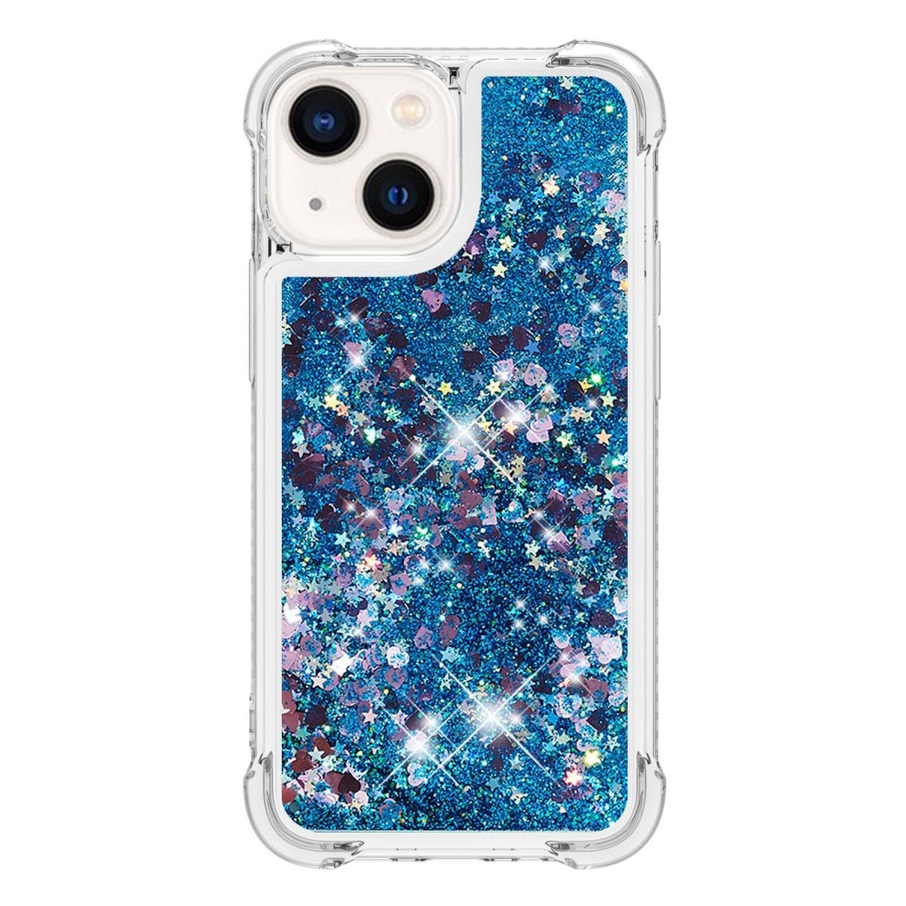 iPhone 15 Glitter Powder TPU Hoesje blauw