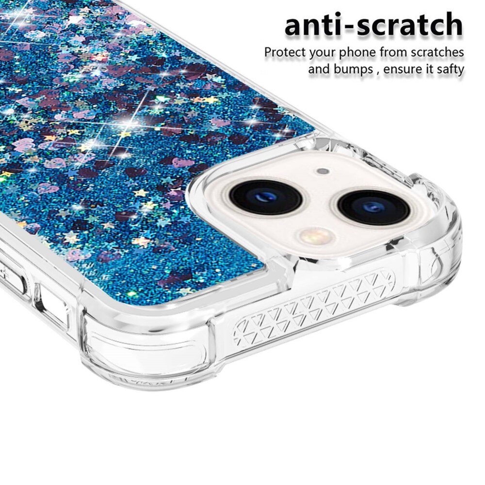 iPhone 15 Glitter Powder TPU Hoesje blauw