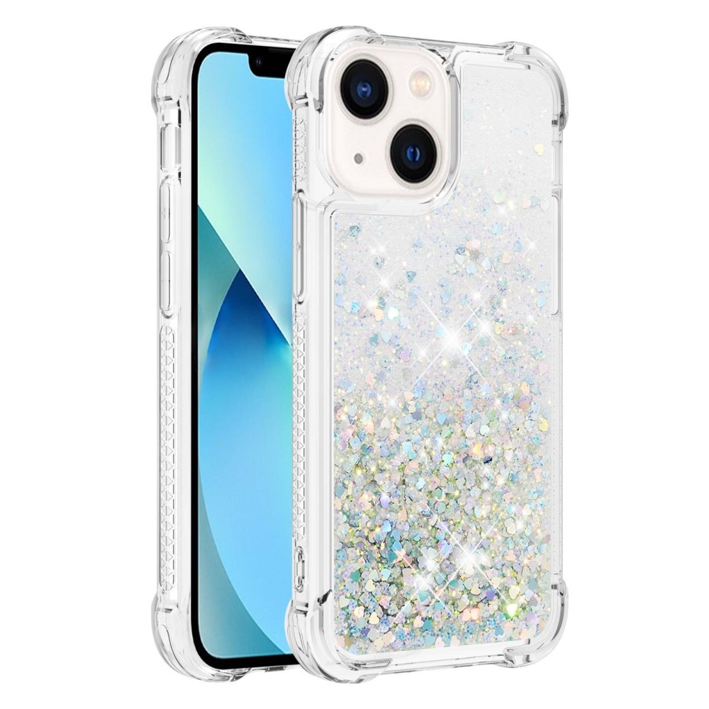 iPhone 15 Glitter Powder TPU Hoesje zilver