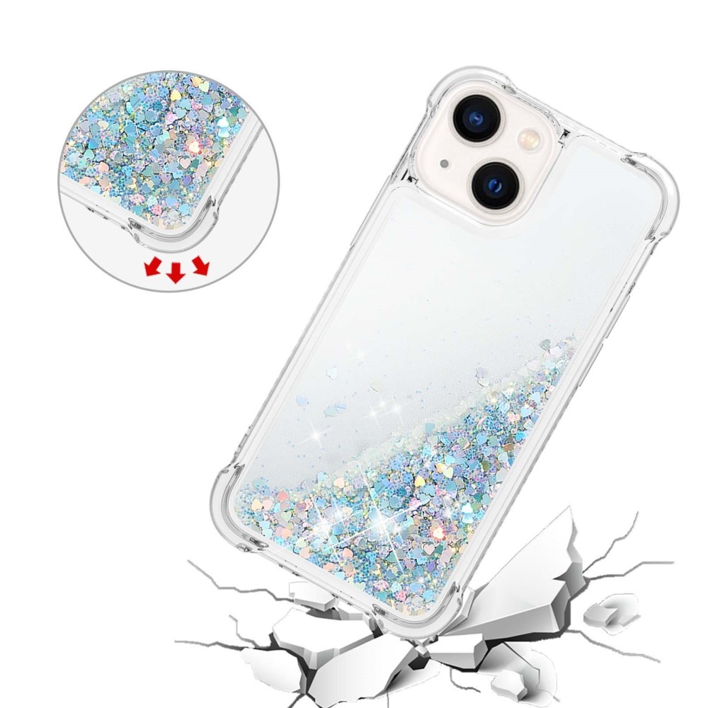 iPhone 15 Glitter Powder TPU Hoesje zilver