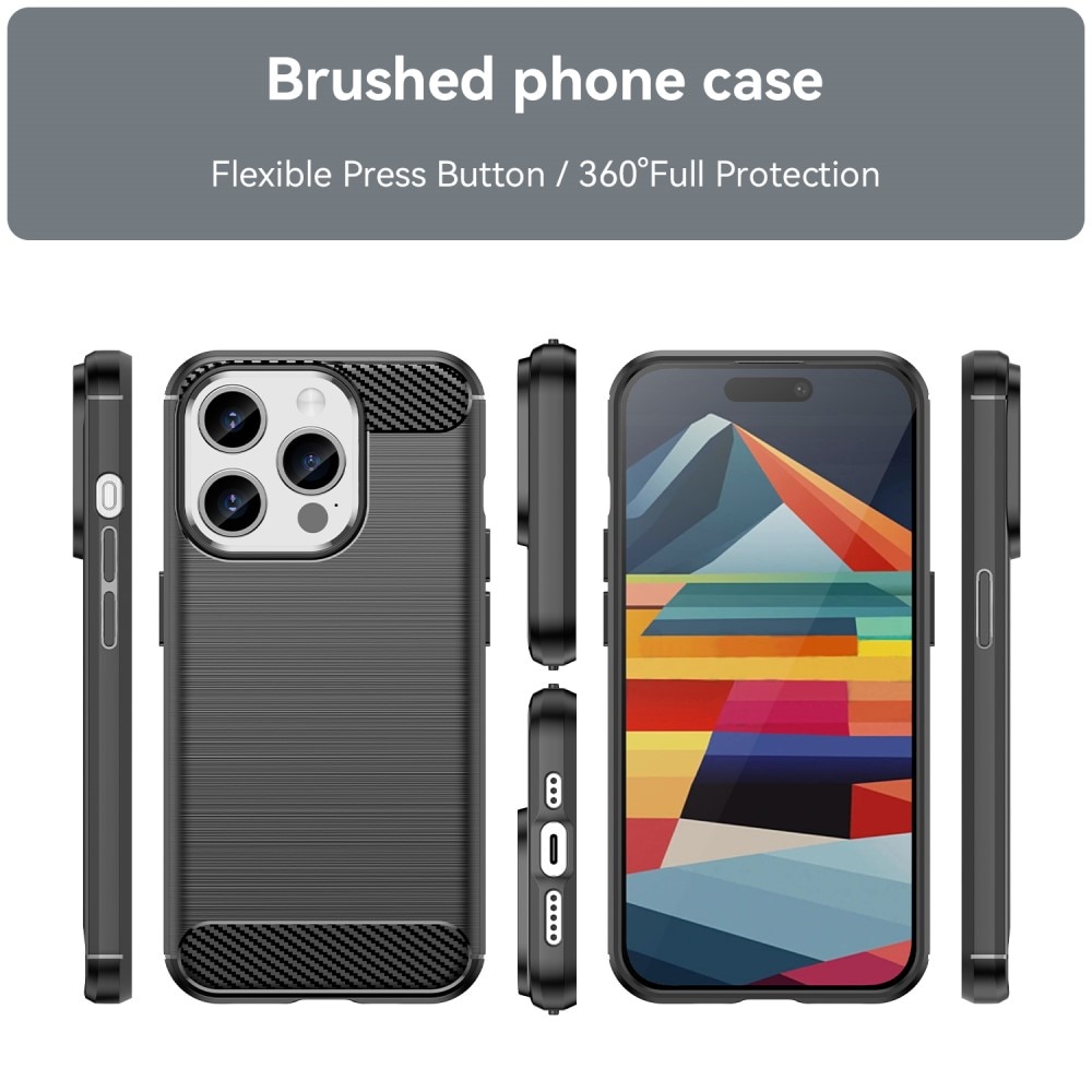 Hoesje TPU Brushed iPhone 15 Pro Max zwart
