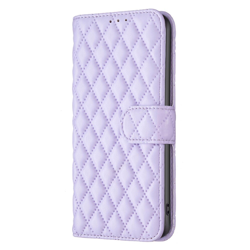 iPhone 15 Portemonnee hoesje Quilted, paars