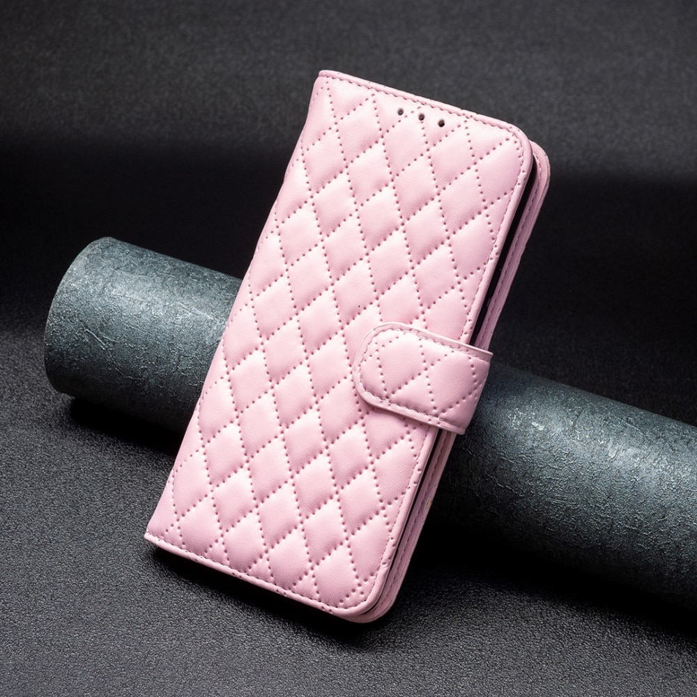 iPhone 15 Portemonnee hoesje Quilted, roze