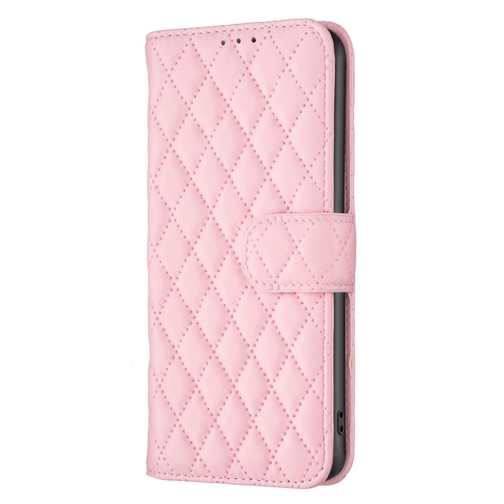 iPhone 15 Portemonnee hoesje Quilted, roze