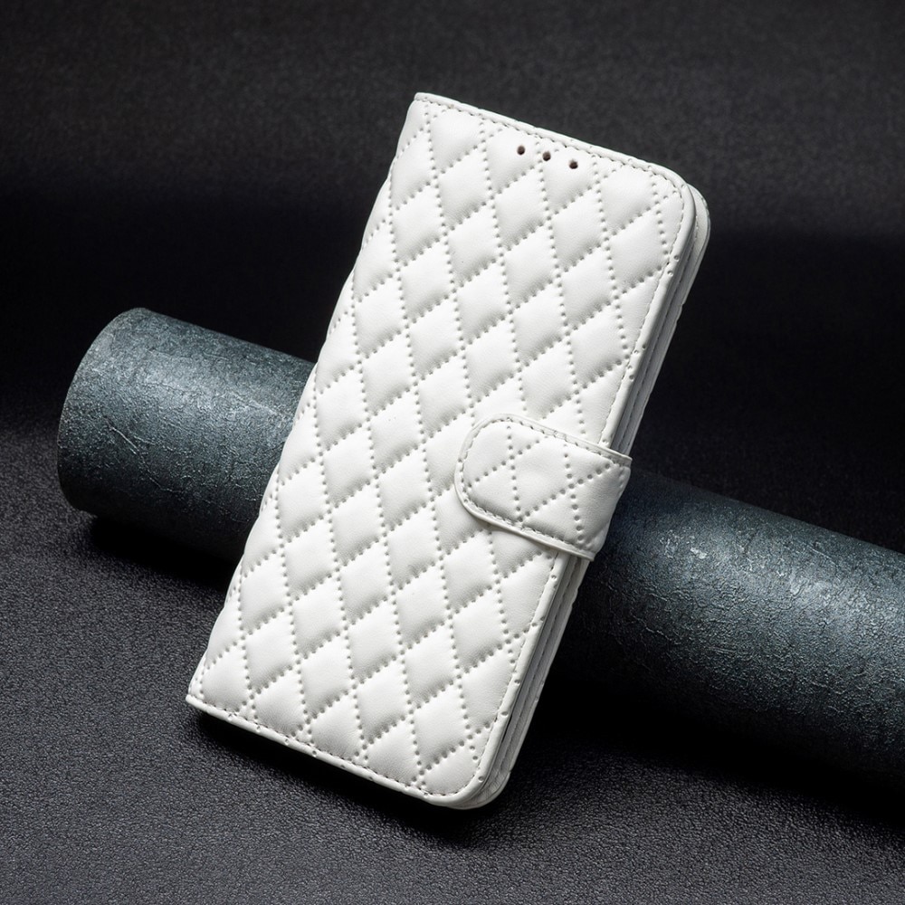 iPhone 15 Portemonnee hoesje Quilted, wit