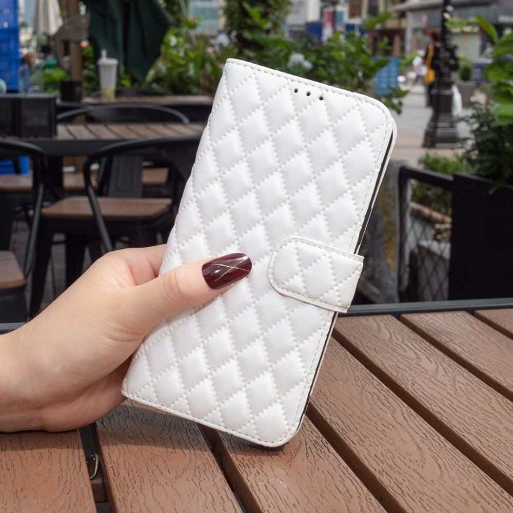 iPhone 15 Portemonnee hoesje Quilted, wit