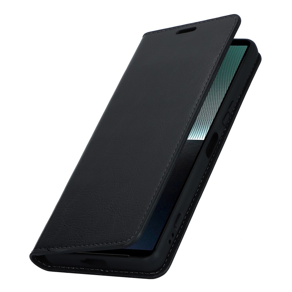 Sony Xperia 1 V Mobielhoesje Echt Leer Zwart