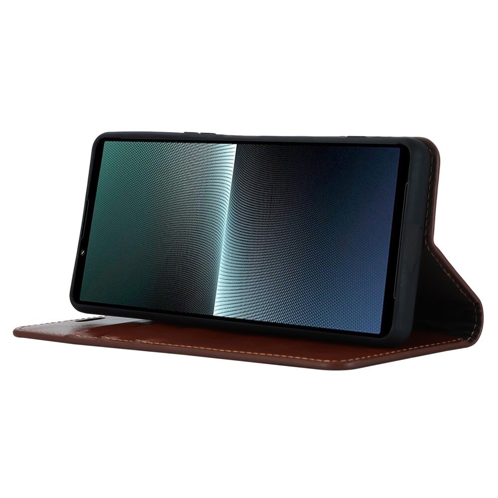 Sony Xperia 1 V Mobielhoesje Echt Leer Bruin