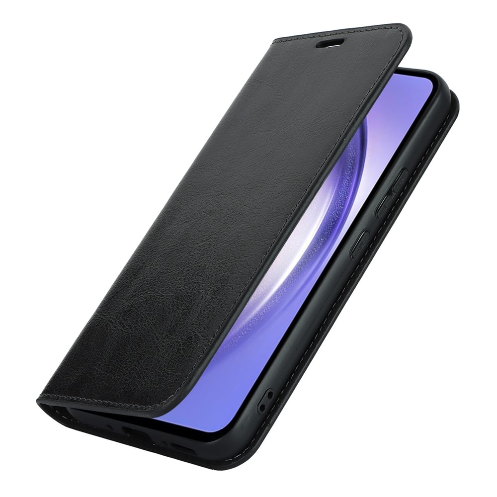 Samsung Galaxy A54 Mobielhoesje Echt Leer zwart