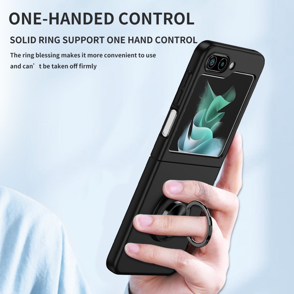 Samsung Galaxy Z Flip 5 Hoesje met magnetische ringhouder zwart