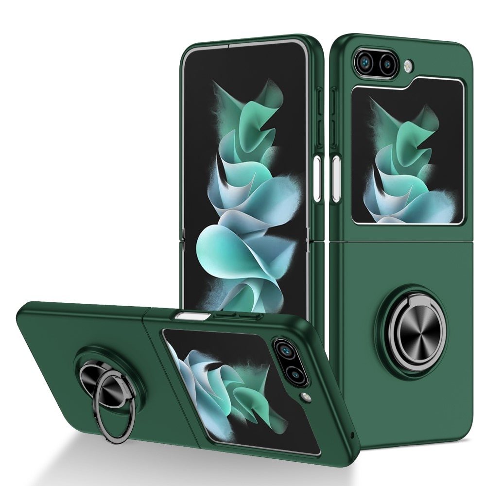 Samsung Galaxy Z Flip 5 Hoesje met magnetische ringhouder groen