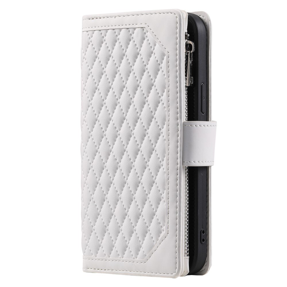 iPhone 15 Portemonnee tas Quilted Wit