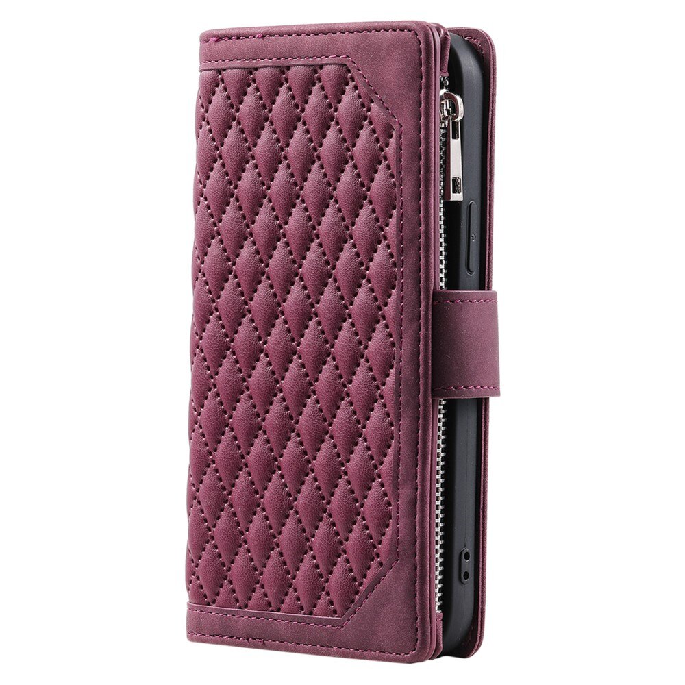 iPhone 15 Plus Portemonnee tas Quilted Wit