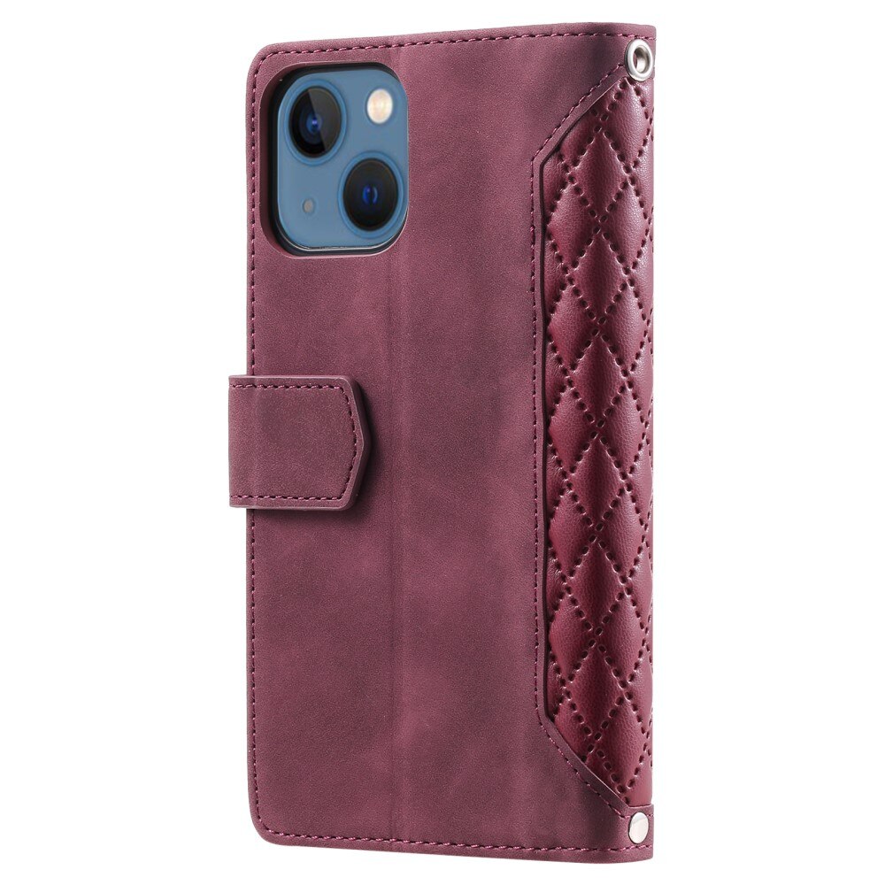 iPhone 15 Plus Portemonnee tas Quilted Wit