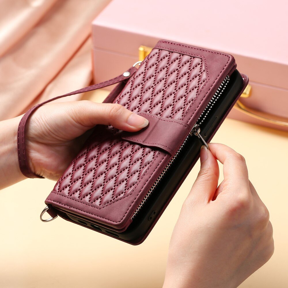 iPhone 15 Plus Portemonnee tas Quilted Wit
