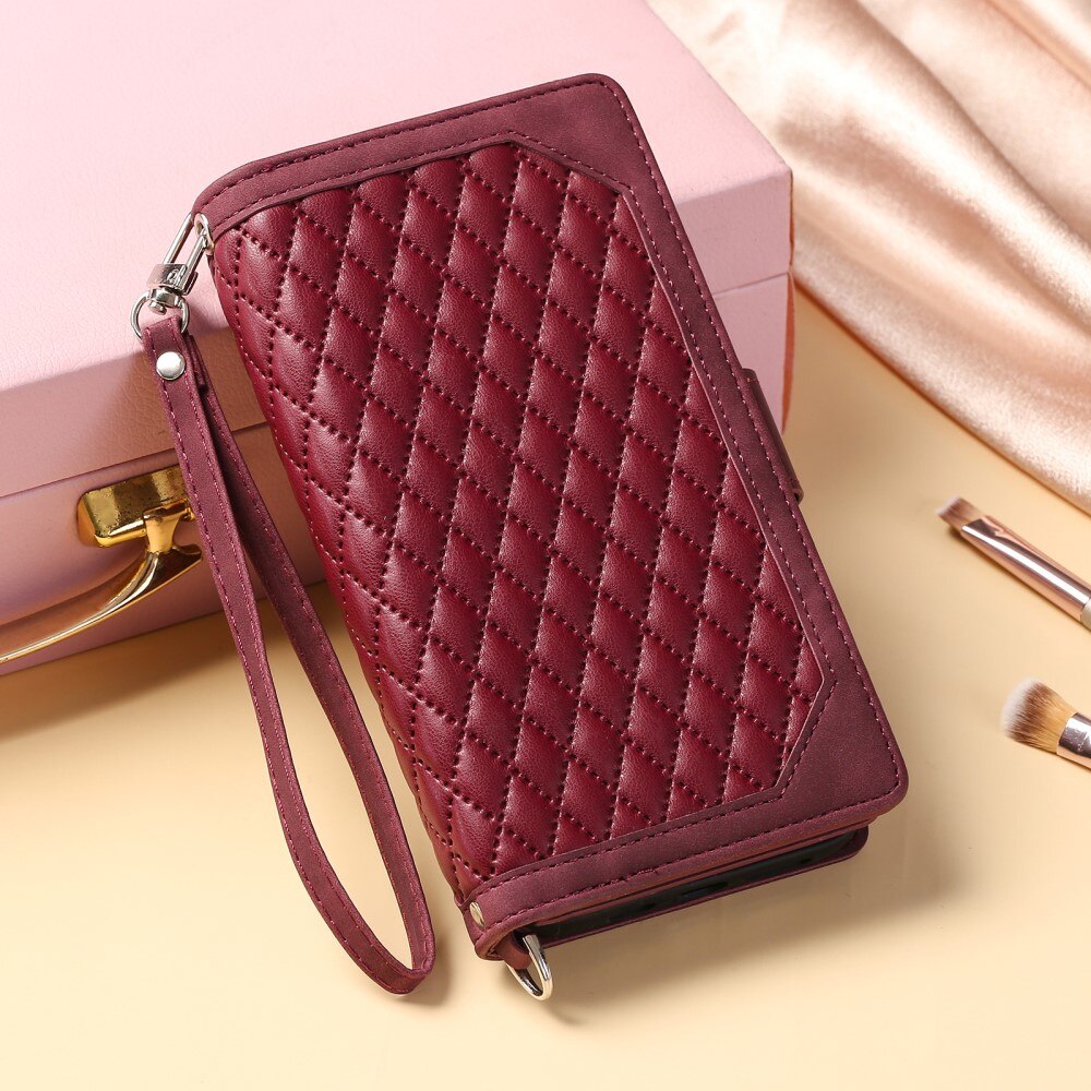 iPhone 15 Plus Portemonnee tas Quilted Wit