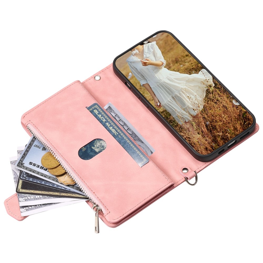 iPhone 15 Plus Portemonnee tas Quilted Zwart