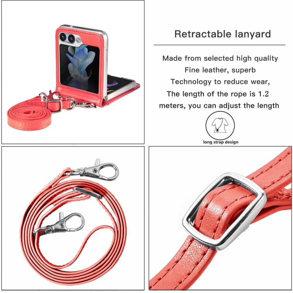 Samsung Galaxy Z Flip 5 Leren vlinderhoesje rood