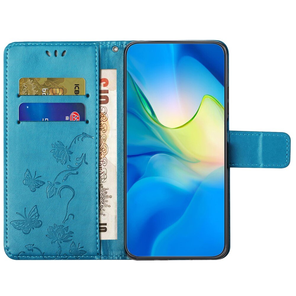 Samsung Galaxy S23 FE Leren vlinderhoesje blauw