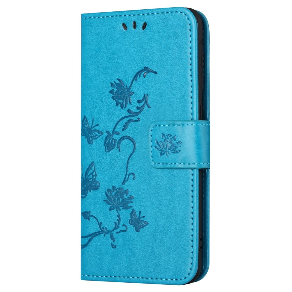 Samsung Galaxy S23 FE Leren vlinderhoesje blauw