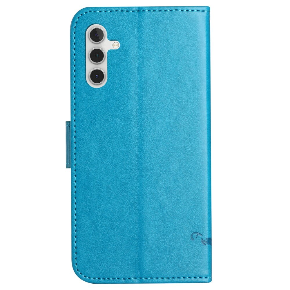 Samsung Galaxy S23 FE Leren vlinderhoesje blauw