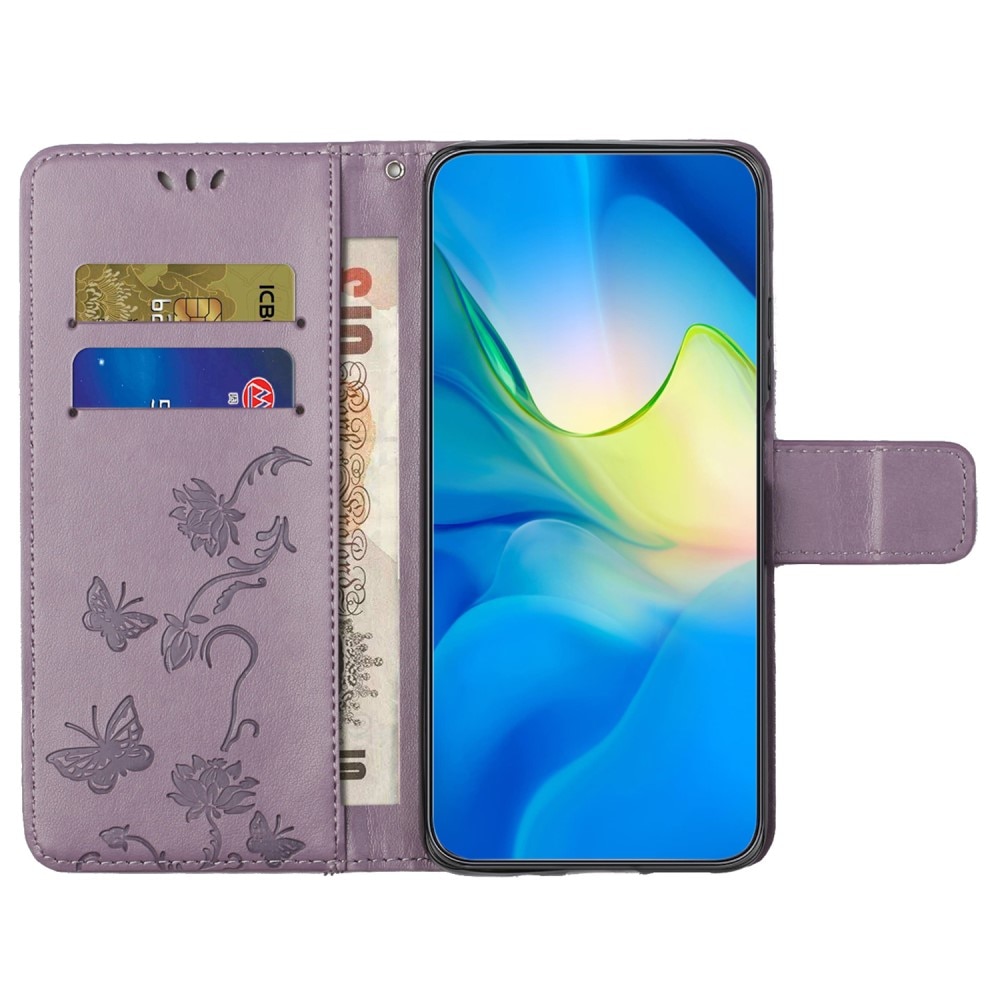 Samsung Galaxy S23 FE Leren vlinderhoesje paars
