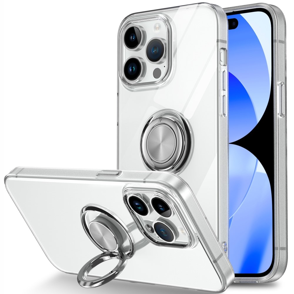 iPhone 15 Pro TPU hoesje Finger Ring Kickstand transparant