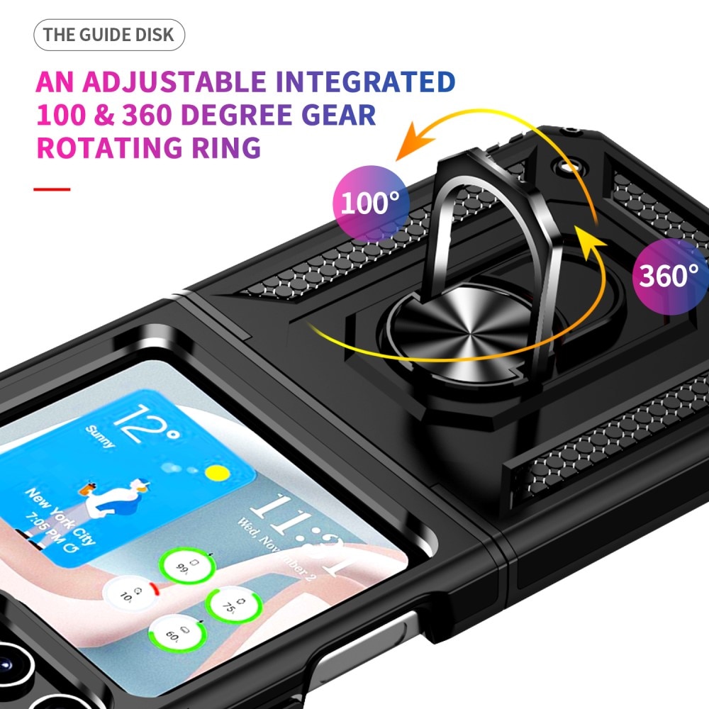 Samsung Galaxy Z Flip 5 Hybridcase Tech Ring zwart