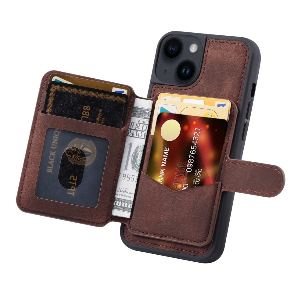 iPhone 15 RFID blocking Multi-slot Hoesje bruin